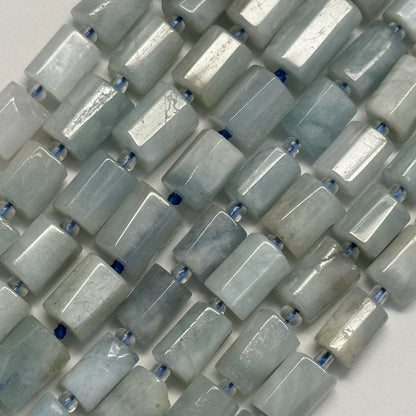 Aquamarine Cylinder Beads