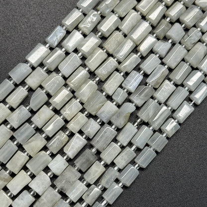 White Moonstone Cylinder Beads