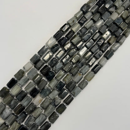 Hawk's Eye Cylinder Beads