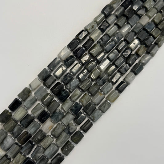 Hawk's Eye Cylinder Beads