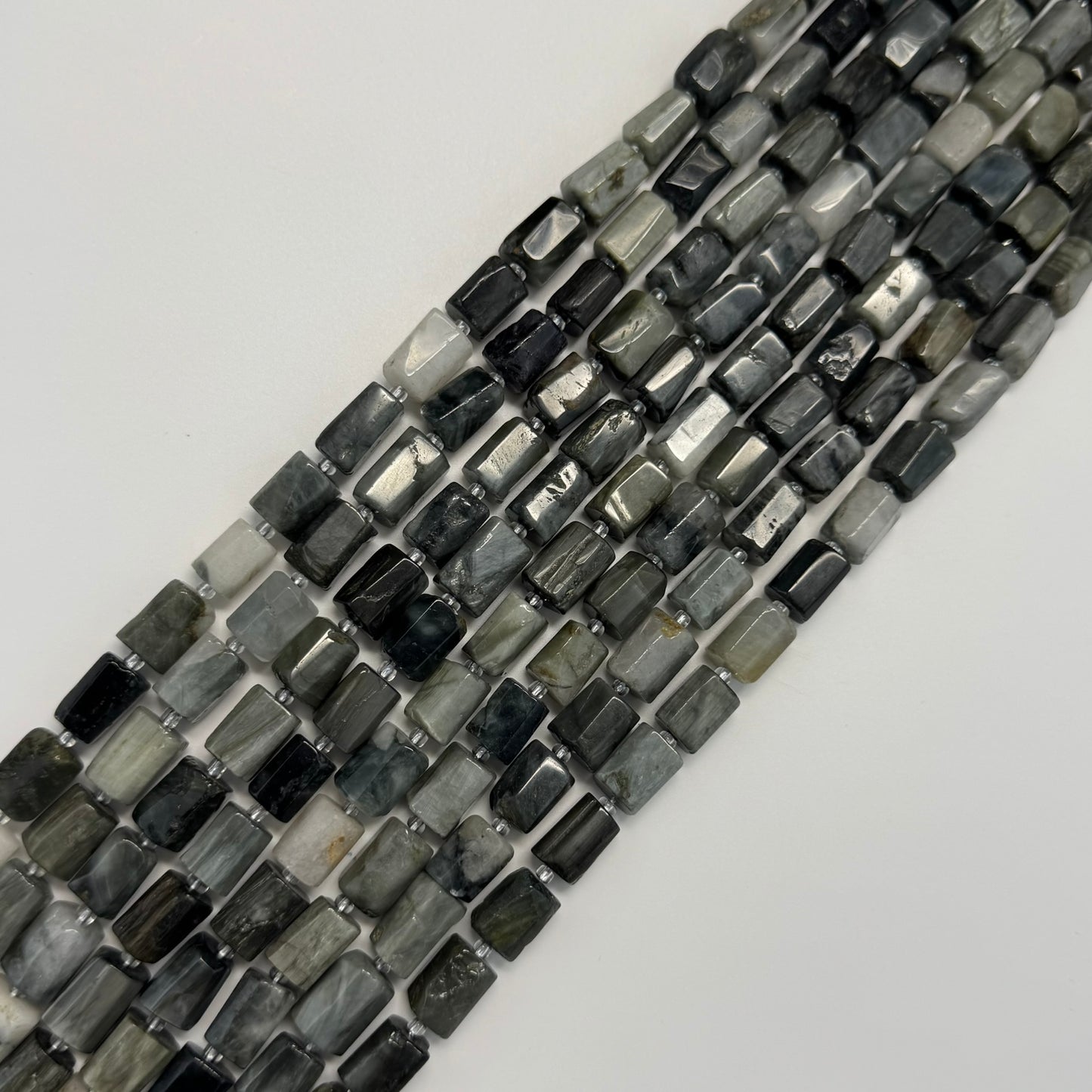 Hawk's Eye Cylinder Beads