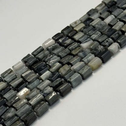 Hawk's Eye Cylinder Beads