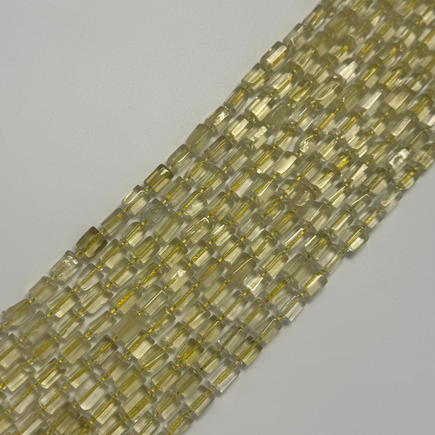 Lemon Quartz Cylinder Beads