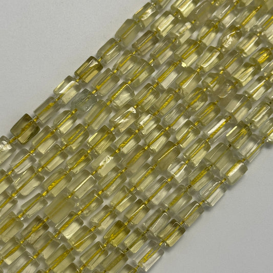 Lemon Quartz Cylinder Beads