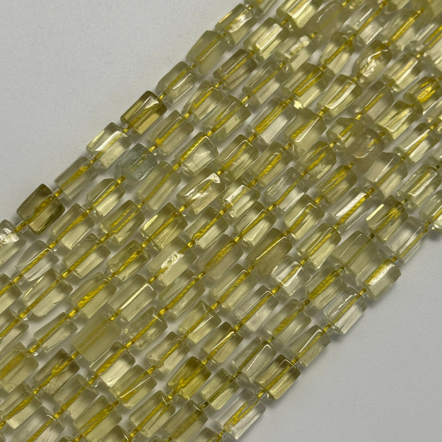 Lemon Quartz Cylinder Beads
