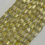 Lemon Quartz Cylinder Beads