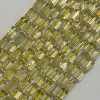 Lemon Quartz Cylinder Beads