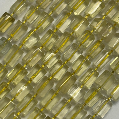 Lemon Quartz Cylinder Beads