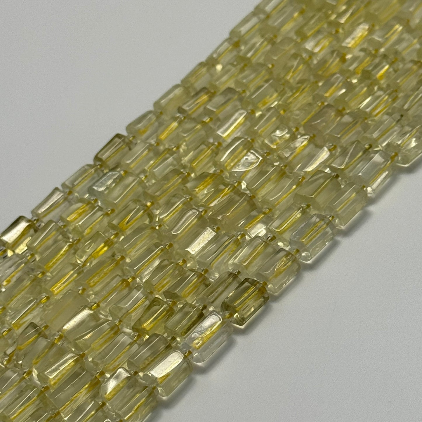 Lemon Quartz Cylinder Beads