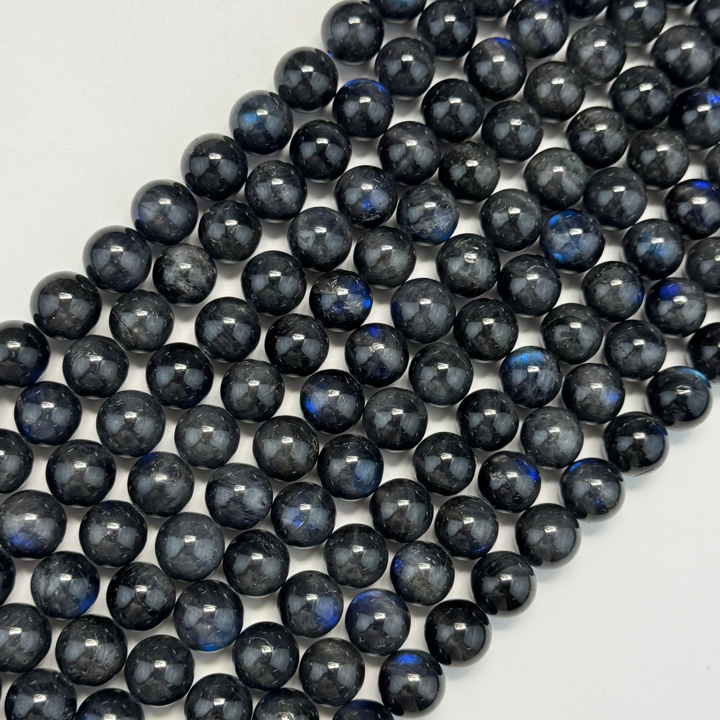 Labradorite Rare Black Polished Round Gemstone Beads (AAAA Quality)