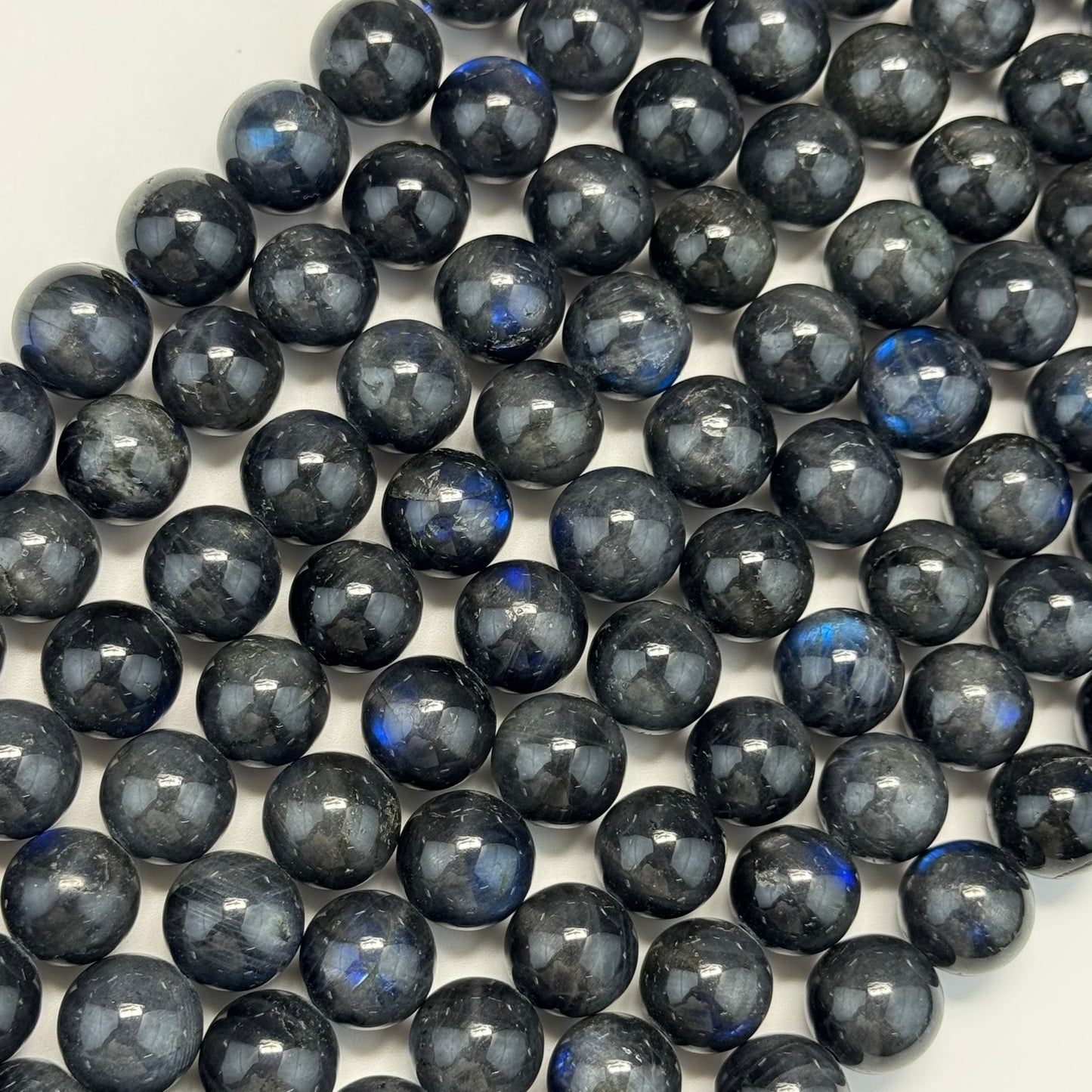 Labradorite Rare Black Polished Round Gemstone Beads (AAAA Quality)