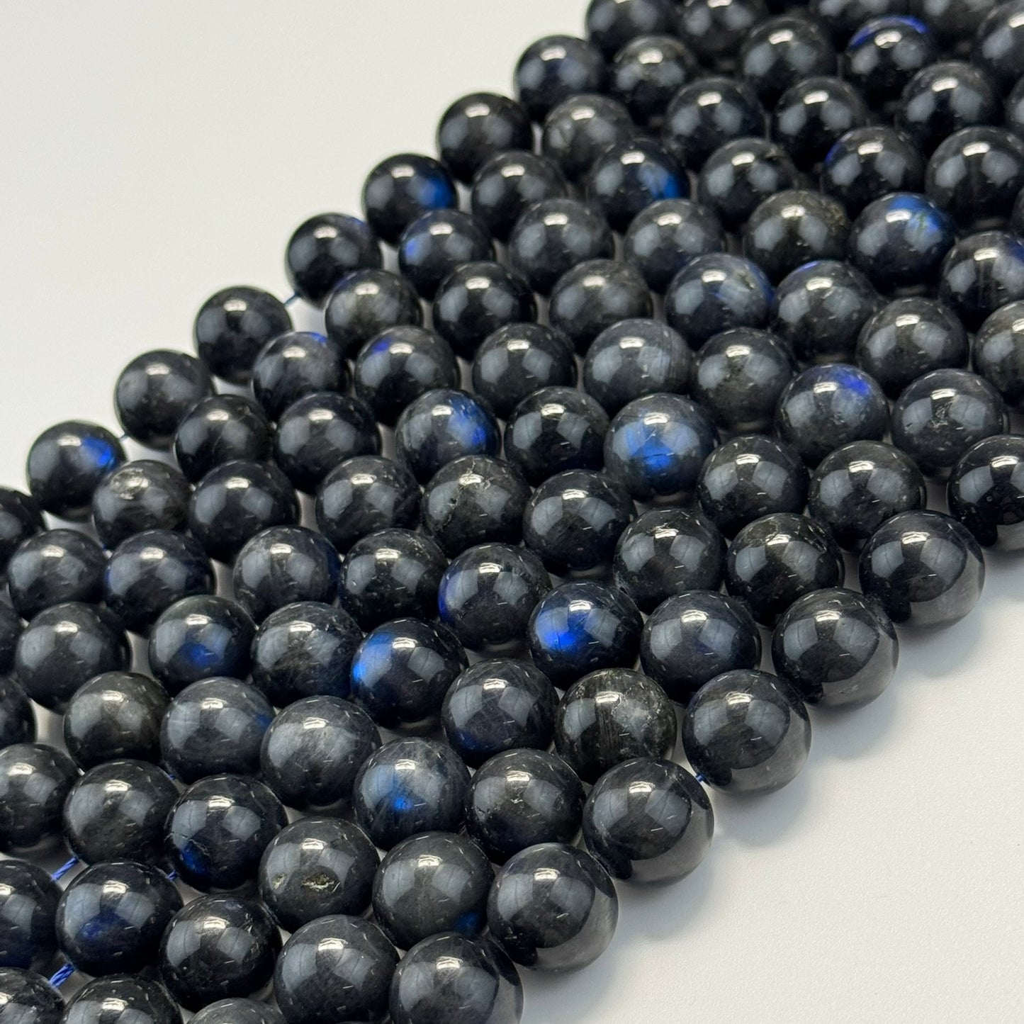 Labradorite Rare Black Polished Round Gemstone Beads (AAAA Quality)