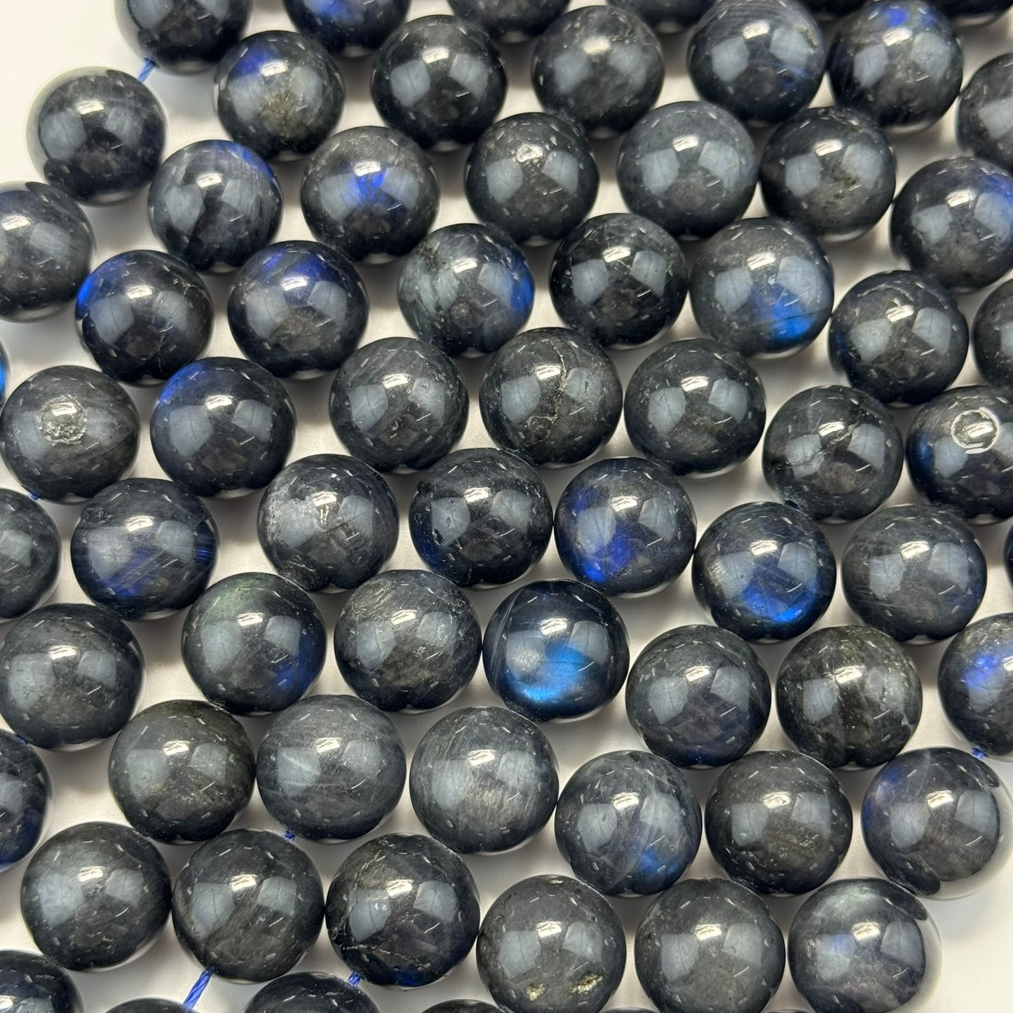 Labradorite Rare Black Polished Round Gemstone Beads (AAAA Quality)