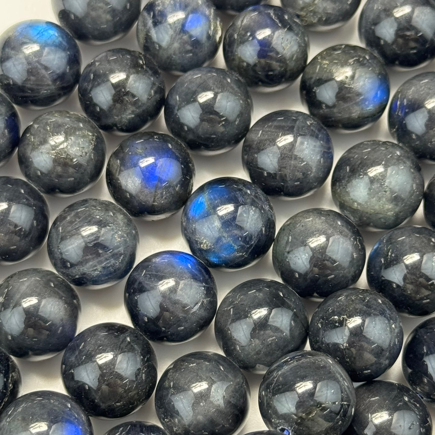 Labradorite Rare Black Polished Round Gemstone Beads (AAAA Quality)