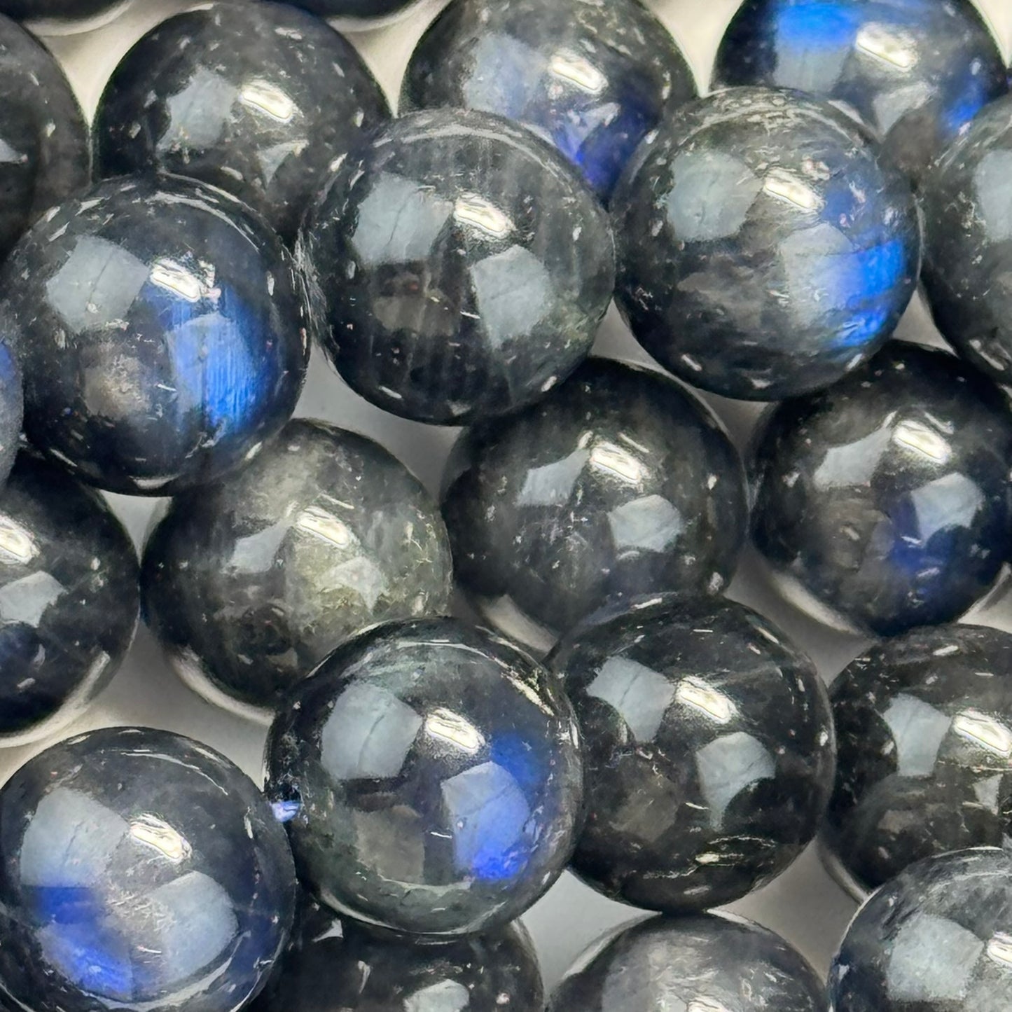 Labradorite Rare Black Polished Round Gemstone Beads (AAAA Quality)