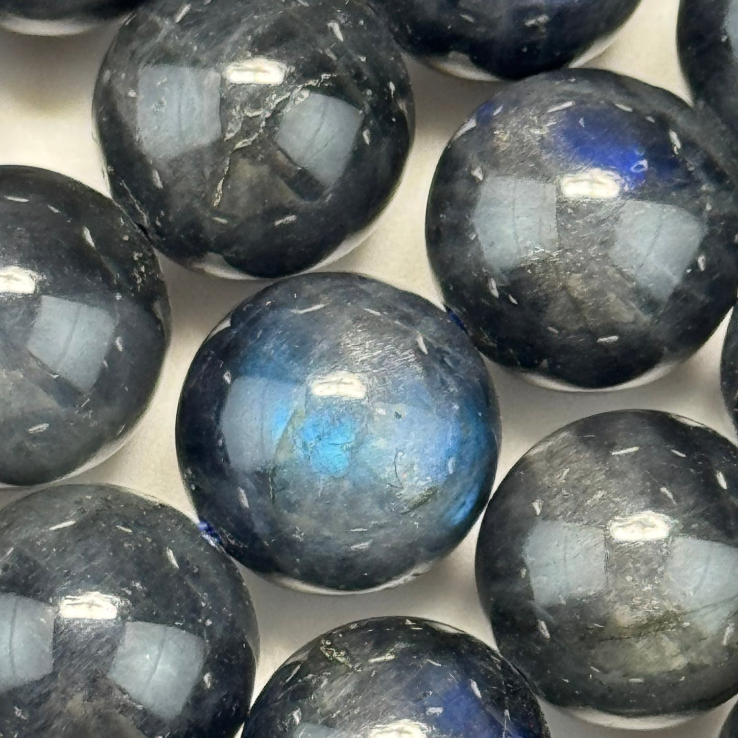 Labradorite Rare Black Polished Round Gemstone Beads (AAAA Quality)