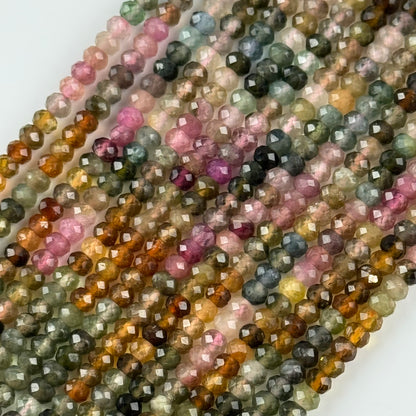 Assorted Multicolor Tourmaline Rondelle – Faceted Beads (A Quality)