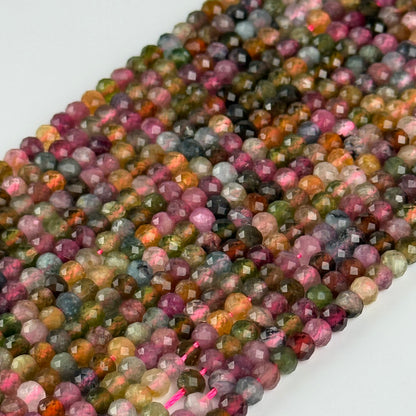 Assorted Multicolor Tourmaline Rondelle – Faceted Beads (A Quality)