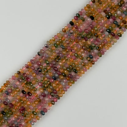 Assorted Multicolor Tourmaline Rondelle – Faceted Beads (A Quality)