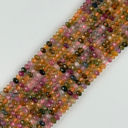 Assorted Multicolor Tourmaline Rondelle – Faceted Beads (A Quality)