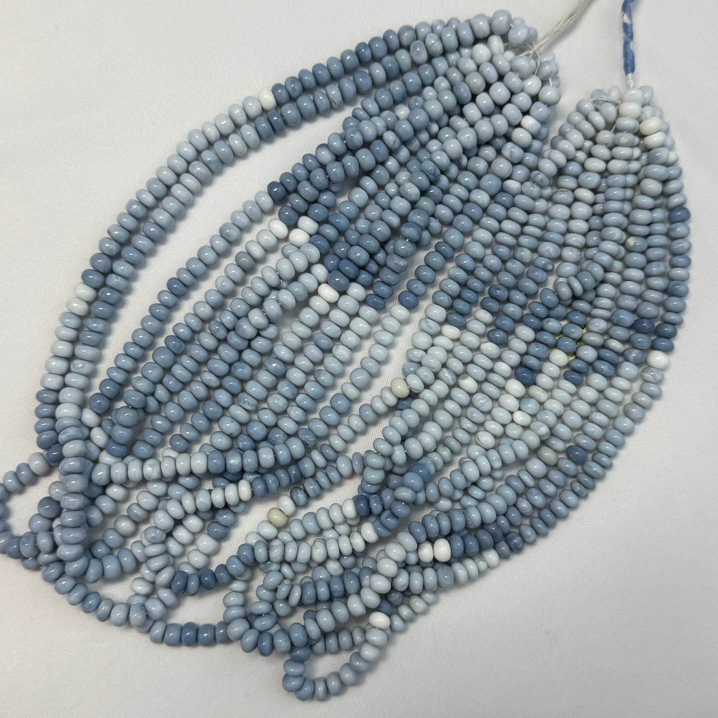 Blue Opal Polished Rondelle Gemstone Beads