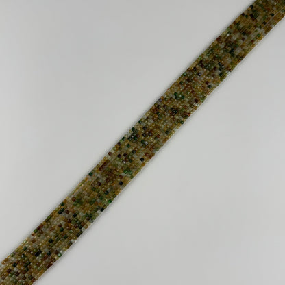 Tourmaline Green-Yellow Square Shape Gemstone Beads