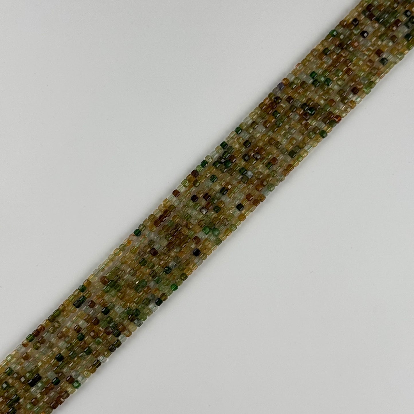 Tourmaline Green-Yellow Square Shape Gemstone Beads
