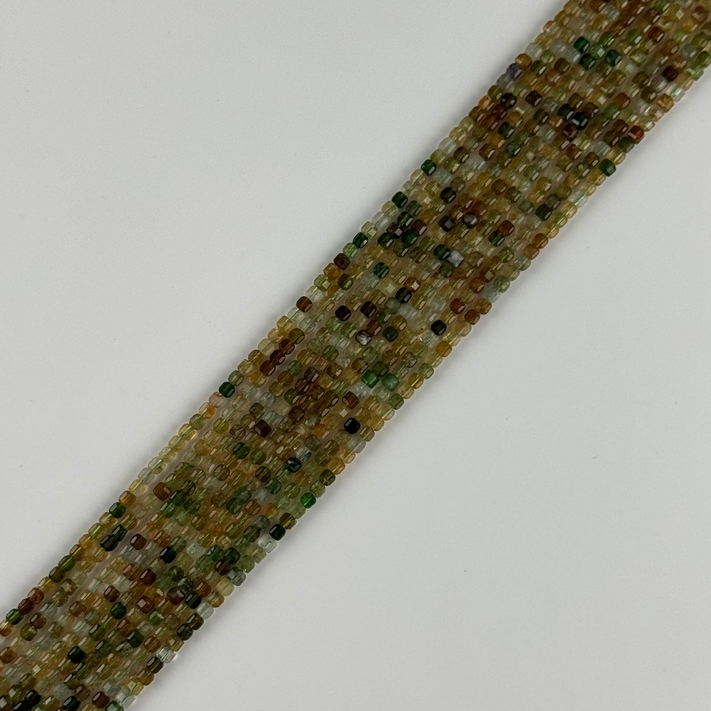 Tourmaline Green-Yellow Square Shape Gemstone Beads