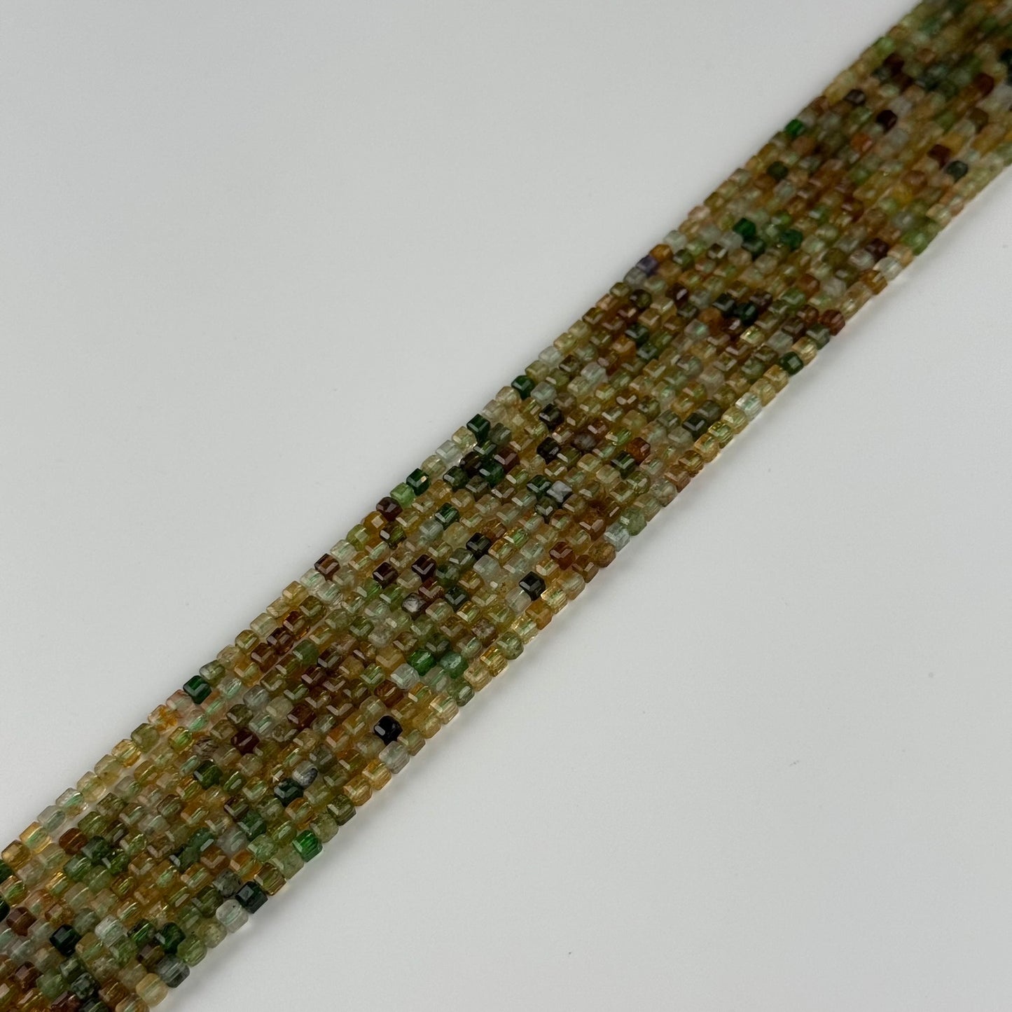 Tourmaline Green-Yellow Square Shape Gemstone Beads