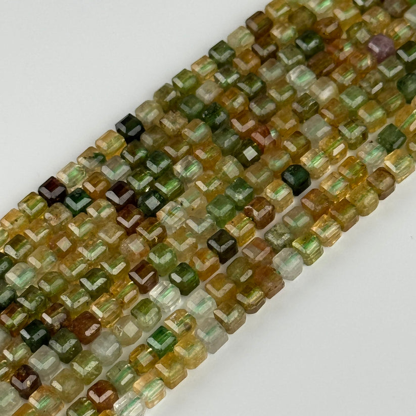 Faceted Square Semi Precious Stone Beads