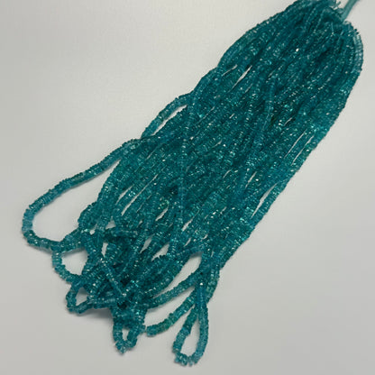 Blue Apatite Polished Heishi Gemstone Beads (A Quality)