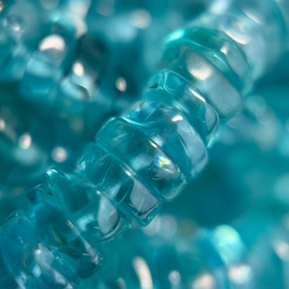 Blue Apatite Polished Heishi Gemstone Beads (A Quality)