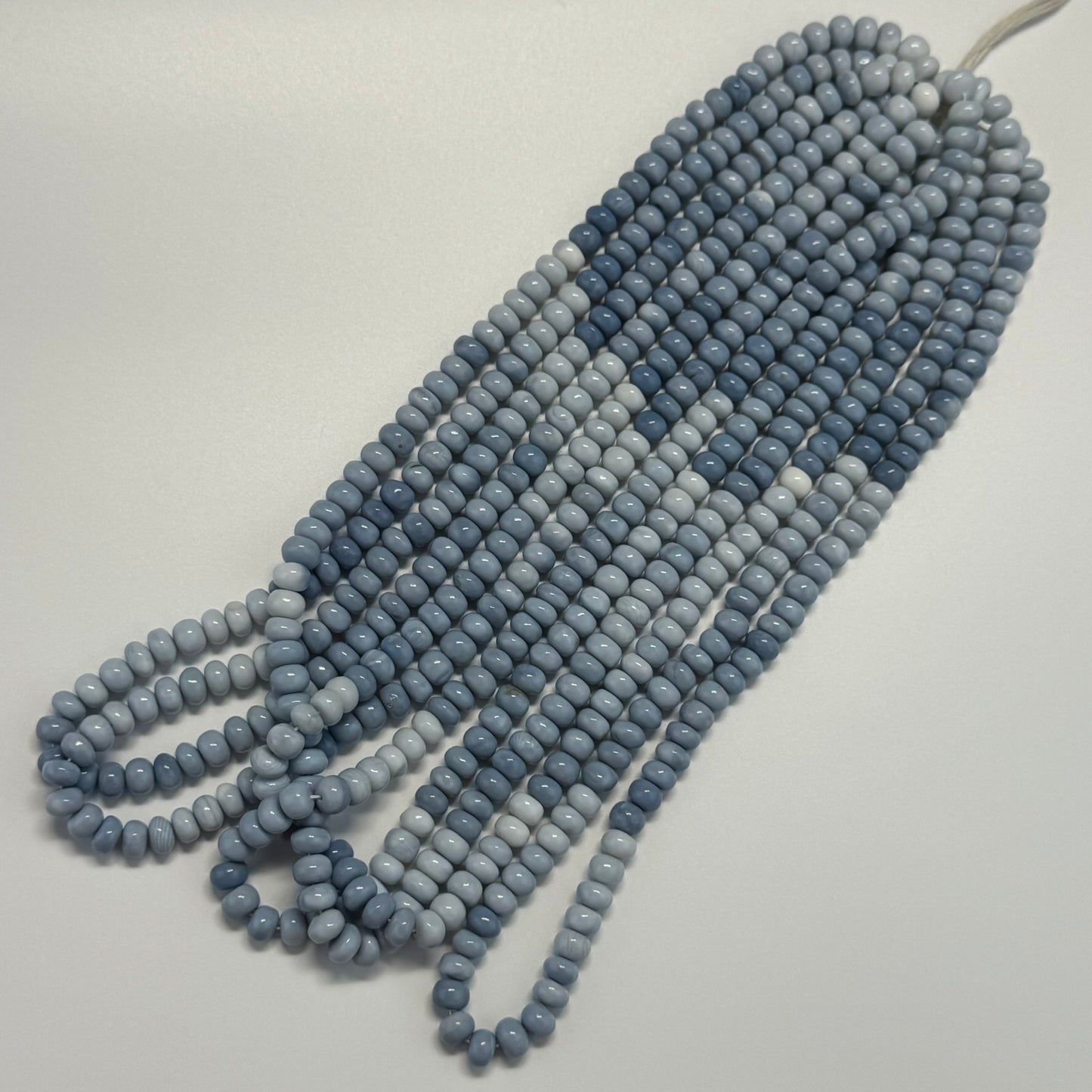 Blue Opal Polished Rondelle Gemstone Beads