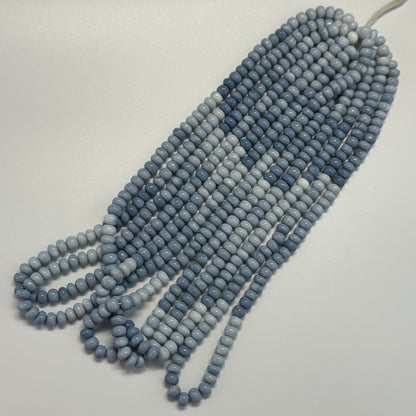 Blue Opal Polished Rondelle Gemstone Beads