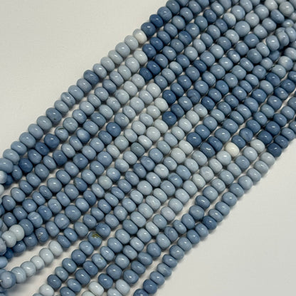 Blue Opal Polished Rondelle Gemstone Beads