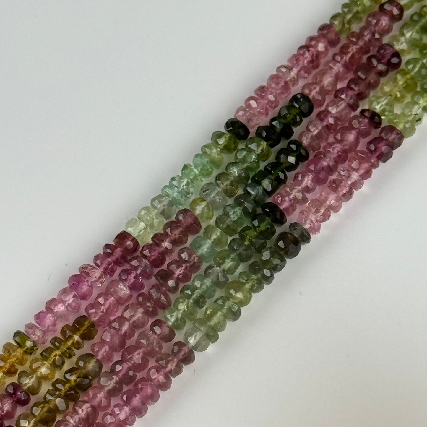 High Quality Faceted Tourmaline Rondelle Gemstone Beads (AAA Quality)