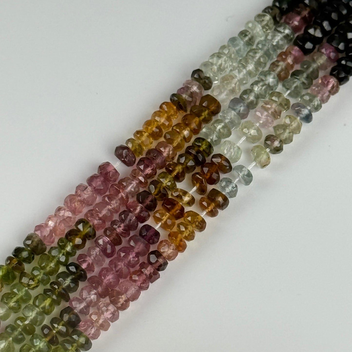 High Quality Faceted Tourmaline Rondelle Gemstone Beads (AAA Quality)