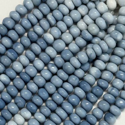 Blue Opal Polished Rondelle Gemstone Beads