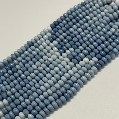 Blue Opal Polished Rondelle Gemstone Beads