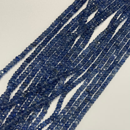 Kyanite Faceted Rondelle Gemstone Beads (AAA Quality)