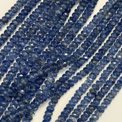 Kyanite Faceted Rondelle Gemstone Beads (AAA Quality)