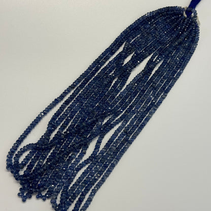 Kyanite Faceted Rondelle Gemstone Beads (AAA Quality)