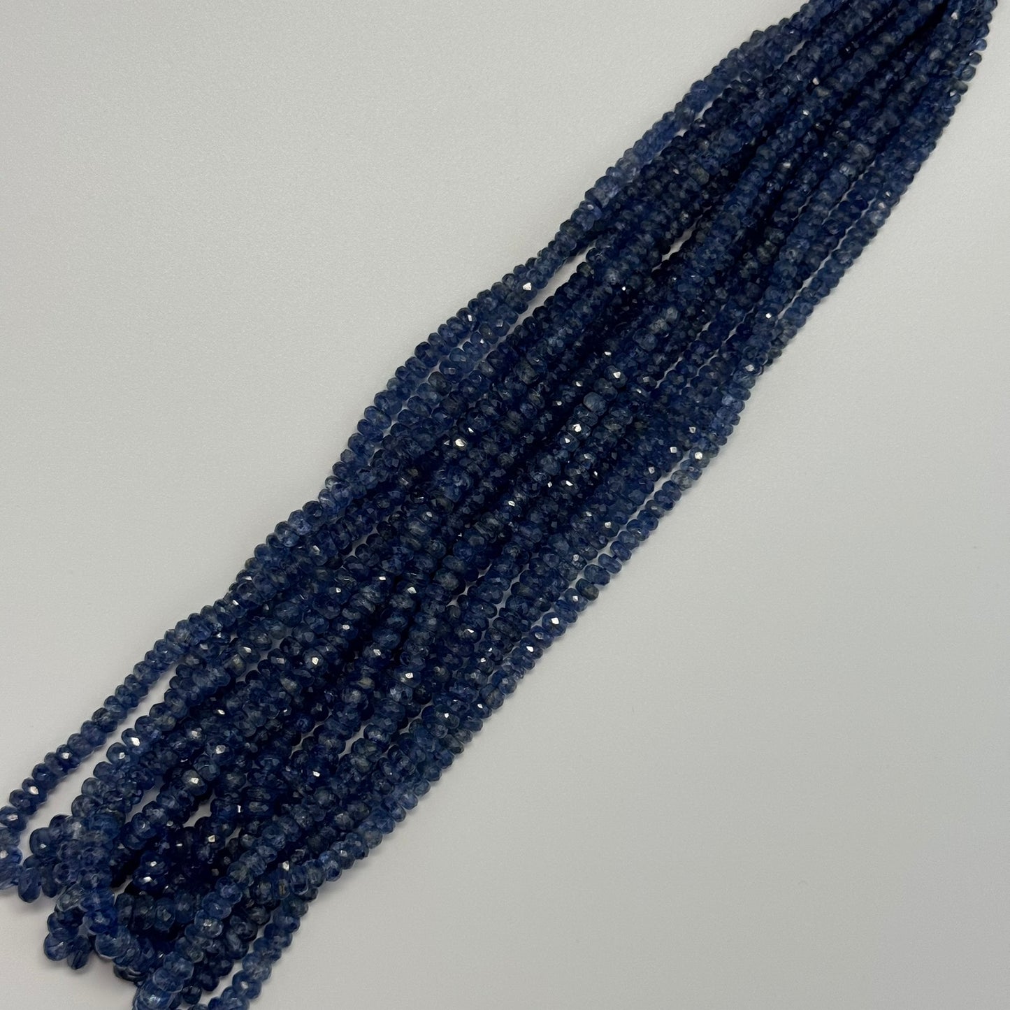 Kyanite Faceted Rondelle Gemstone Beads (AAA Quality)
