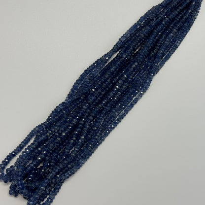 Kyanite Faceted Rondelle Gemstone Beads (AAA Quality)
