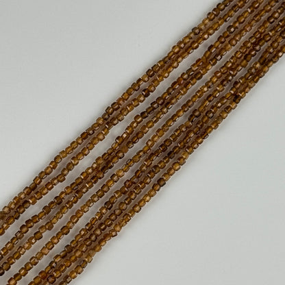Faceted Citrine Beads - Square Shape