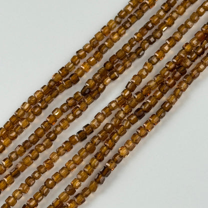 Faceted Citrine Beads - Square Shape