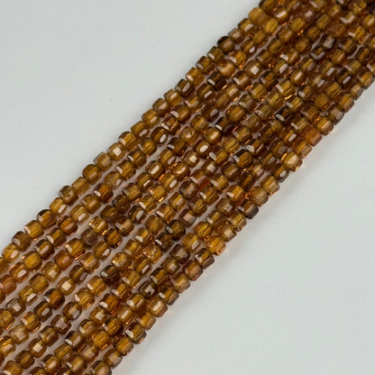 Faceted Citrine Beads - Square Shape