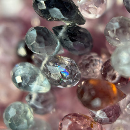 Spinel Faceted Briolette Gemstone Beads (AA Quality)