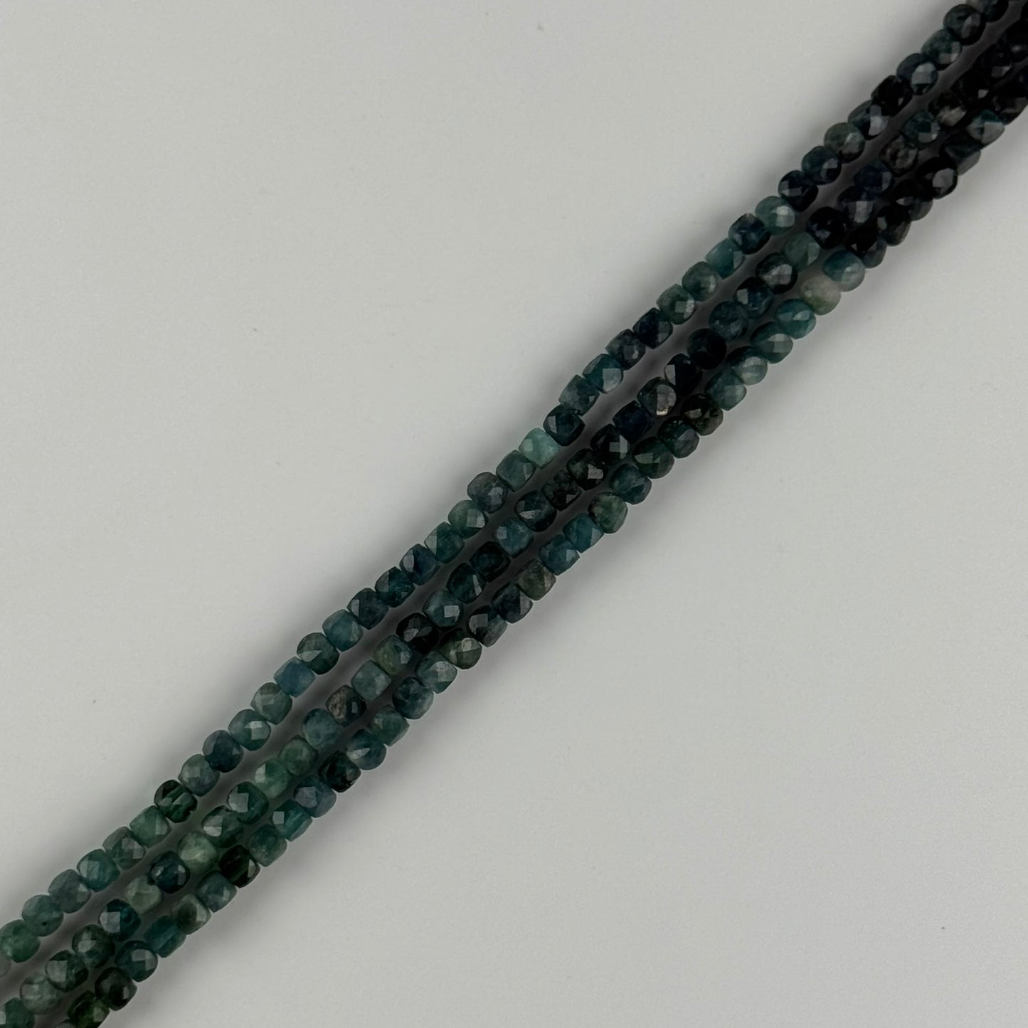 Blue Tourmaline Fecetd Square Gemstone Beads