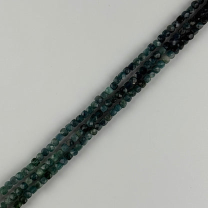 Blue Tourmaline Feceted Square Gemstone Beads